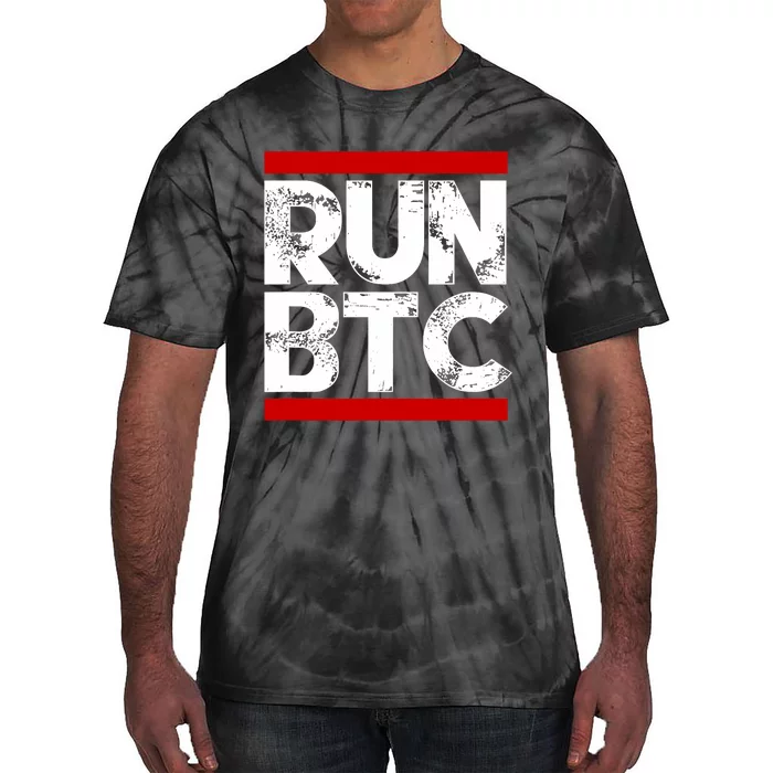 Run Btc Bitcoin Cryptocurrency Tie-Dye T-Shirt