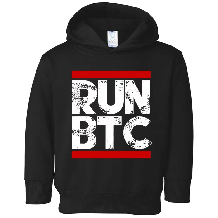 Run Btc Bitcoin Cryptocurrency Toddler Hoodie