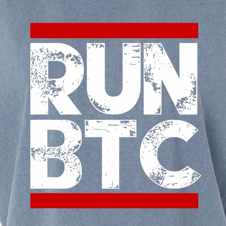 Run Btc Bitcoin Cryptocurrency Garment-Dyed Women's Muscle Tee