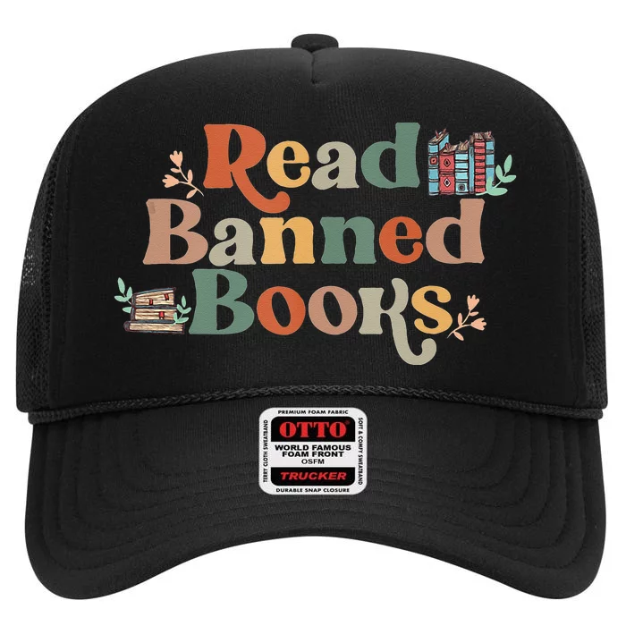 Read Banned Books Week Reading Freedom Librarian High Crown Mesh Trucker Hat