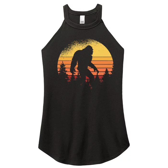 Retro Bigfoot Believer Silhouette Sasquatch Hide And Seek Women’s Perfect Tri Rocker Tank