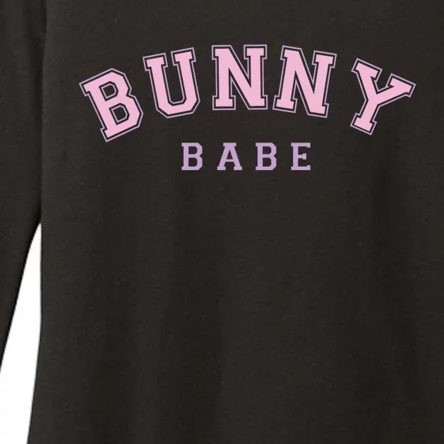 Retro Bunny Babe Funny Easter Day Womens CVC Long Sleeve Shirt