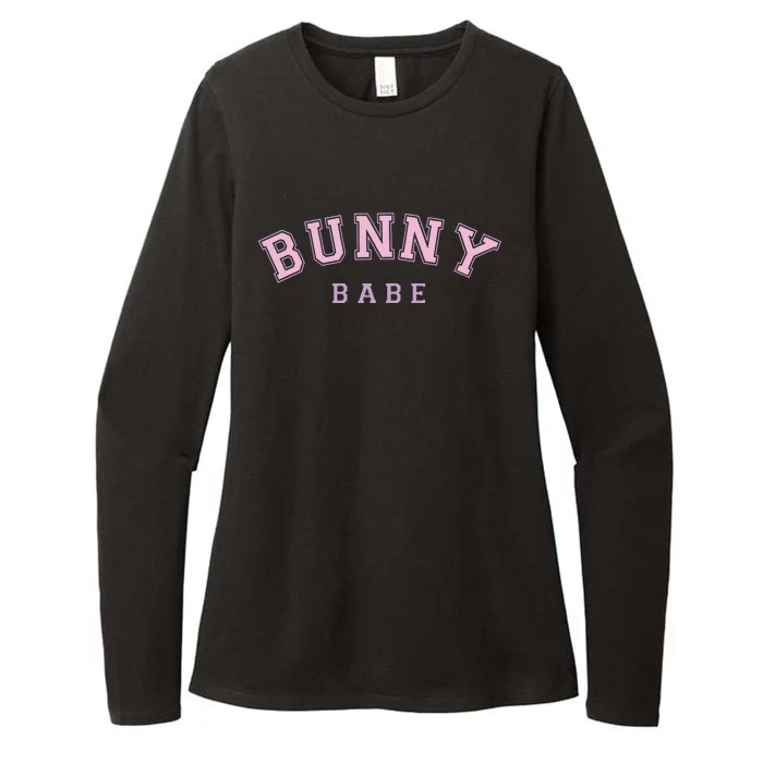 Retro Bunny Babe Funny Easter Day Womens CVC Long Sleeve Shirt