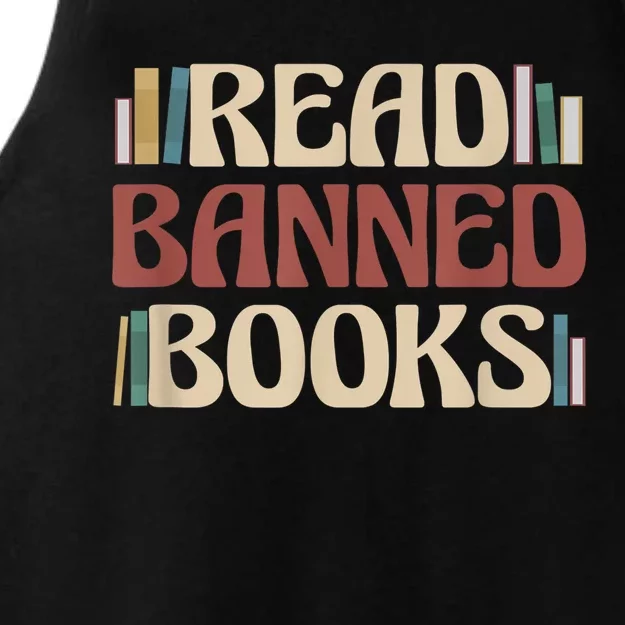 Read Banned Books Funny Book Lover Retro Ladies Tri-Blend Wicking Tank