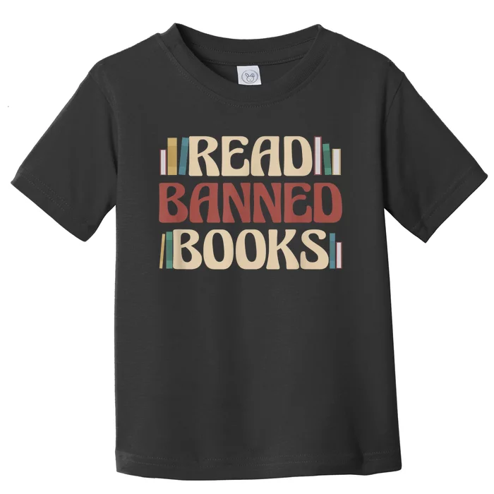 Read Banned Books Funny Book Lover Retro Toddler T-Shirt