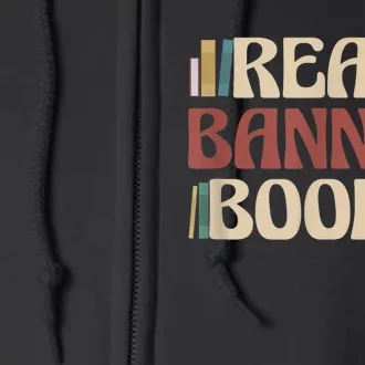 Read Banned Books Funny Book Lover Retro Full Zip Hoodie