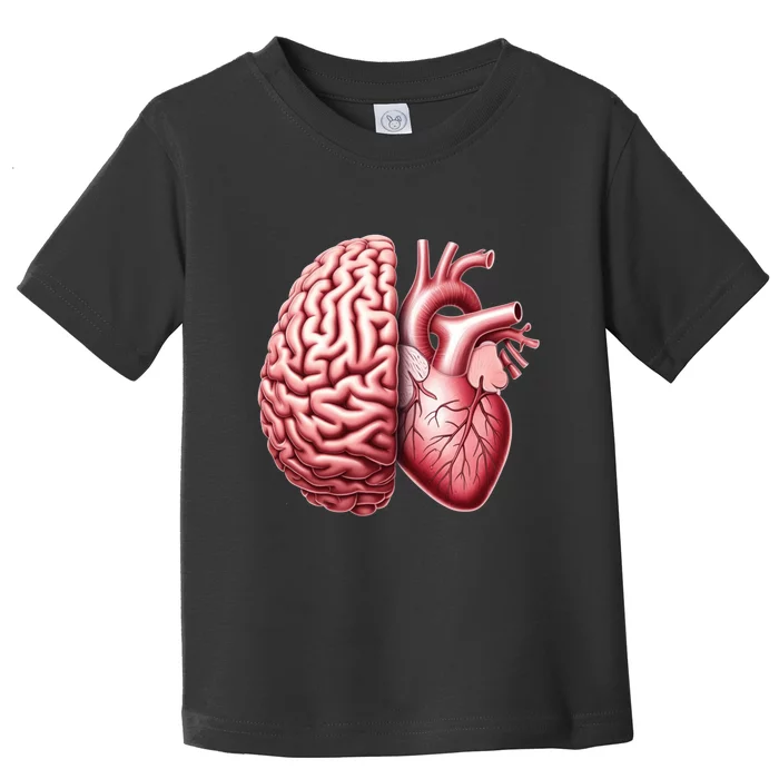 Right Balance Between Brain And Heart Eucalyptus Mental Health Toddler T-Shirt