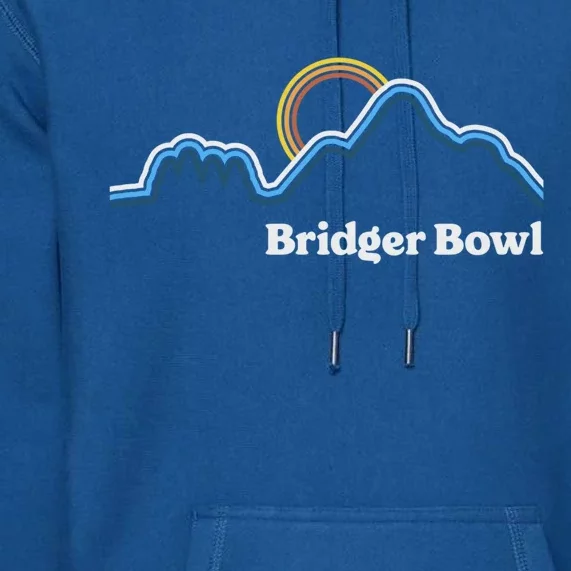 Retro Bridger Bowl Montana Hiking Adventure Outdoor Cute Gift Premium Hoodie