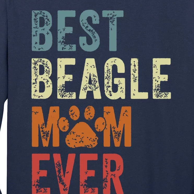 Retro Best Beagle Mom Ever Beagle Mama Mothers Day Tall Long Sleeve T-Shirt