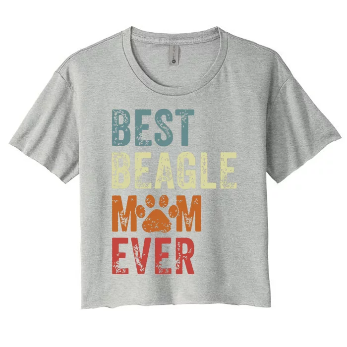 Retro Best Beagle Mom Ever Beagle Mama Mothers Day Women's Crop Top Tee