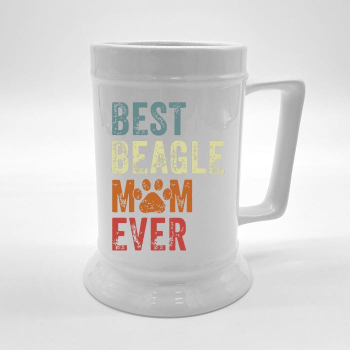 Retro Best Beagle Mom Ever Beagle Mama Mothers Day Front & Back Beer Stein