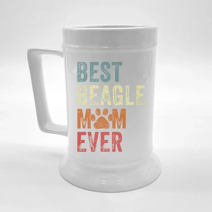 Retro Best Beagle Mom Ever Beagle Mama Mothers Day Front & Back Beer Stein