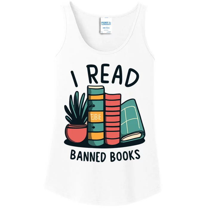 Read Banned Books Ladies Essential Tank