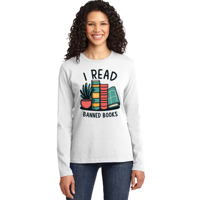 Read Banned Books Ladies Long Sleeve Shirt