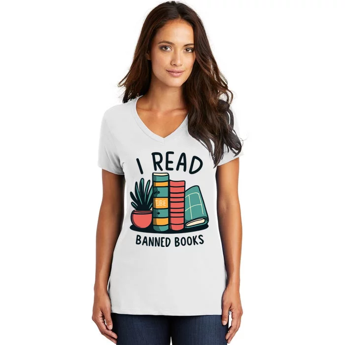 Read Banned Books Women's V-Neck T-Shirt