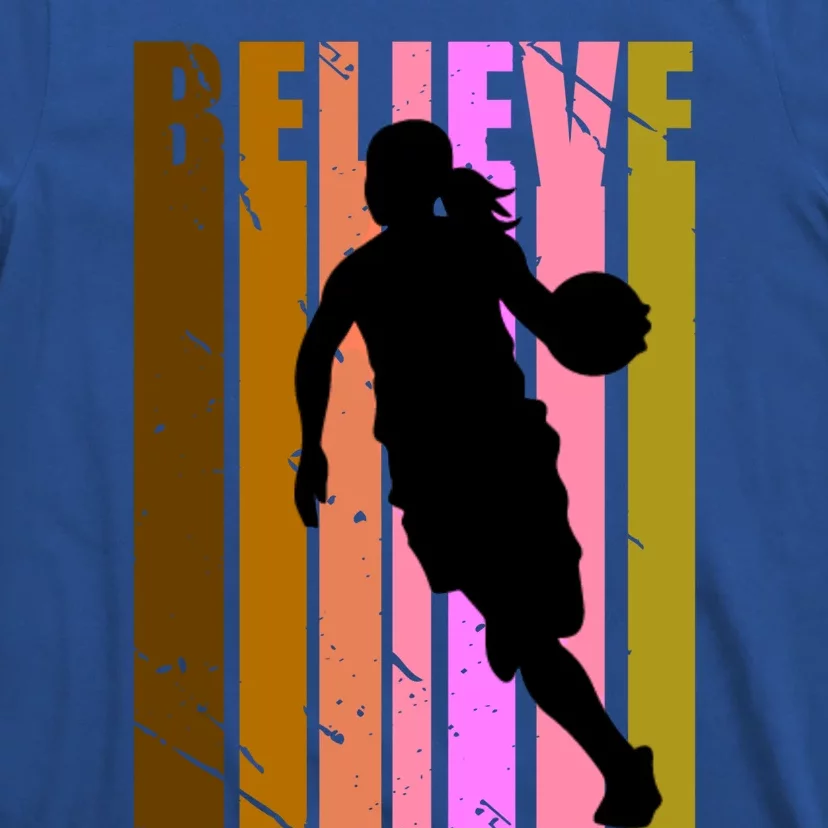 Retro Believe Basketball Player Team Coach Coaching Gift T-Shirt