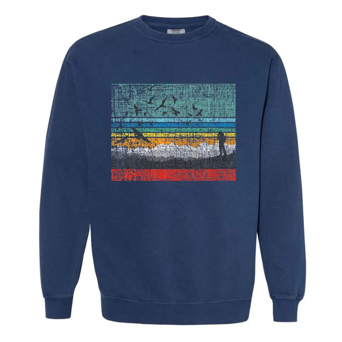 Retro Birding Bird Watching Bird Watcher Birder Garment-Dyed Sweatshirt