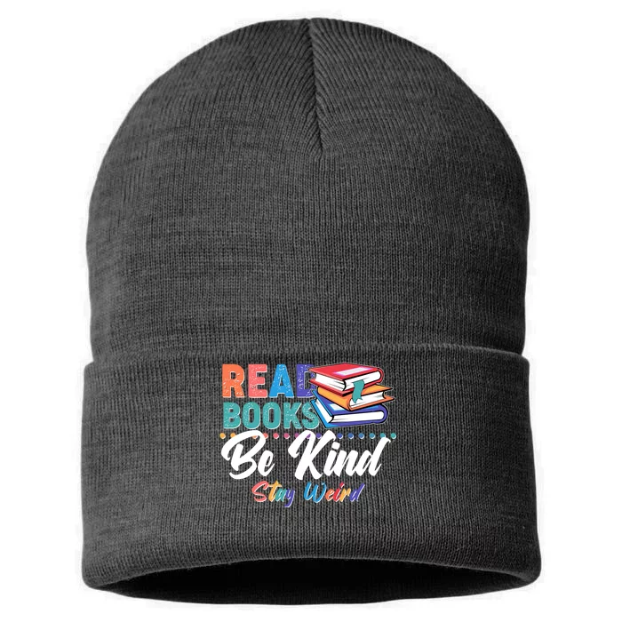 Read Books Be Kind Stay Weird Sustainable Knit Beanie