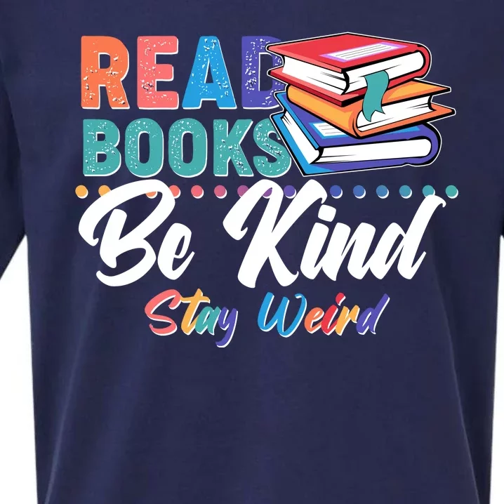 Read Books Be Kind Stay Weird Sueded Cloud Jersey T-Shirt