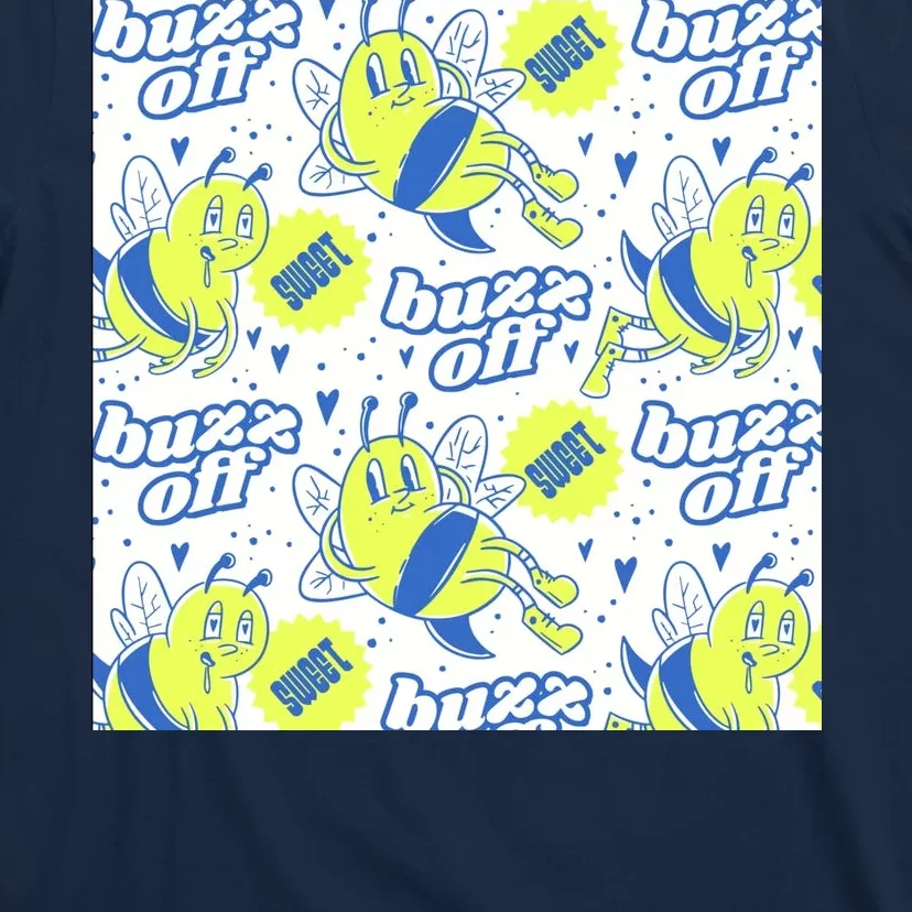 Retro Bee Buzz Off Cartoon T-Shirt