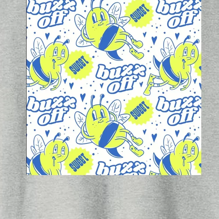 Retro Bee Buzz Off Cartoon Women's Crop Top Tee