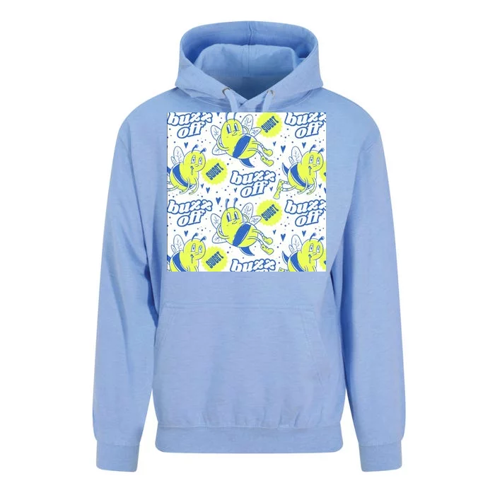 Retro Bee Buzz Off Cartoon Unisex Surf Hoodie