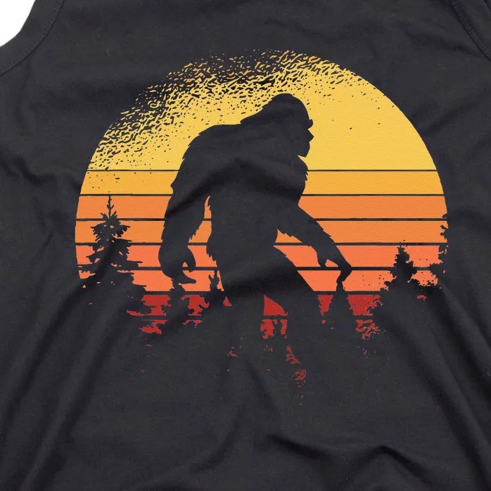 Retro Bigfoot Believer Silhouette Sasquatch Hide And Seek Tank Top