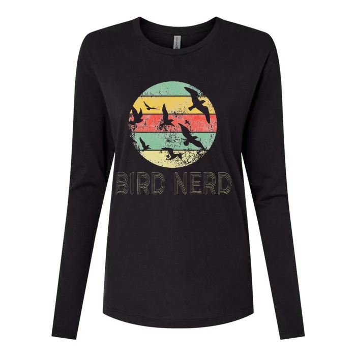 Retro Birding Bird Watching Nerd Funny Bird Watcher Womens Cotton Relaxed Long Sleeve T-Shirt