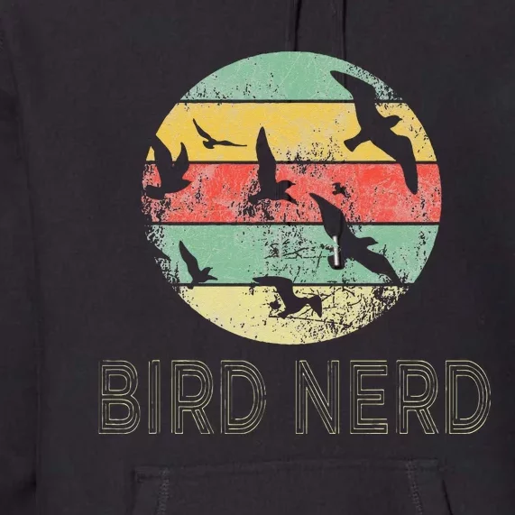 Retro Birding Bird Watching Nerd Funny Bird Watcher Premium Hoodie