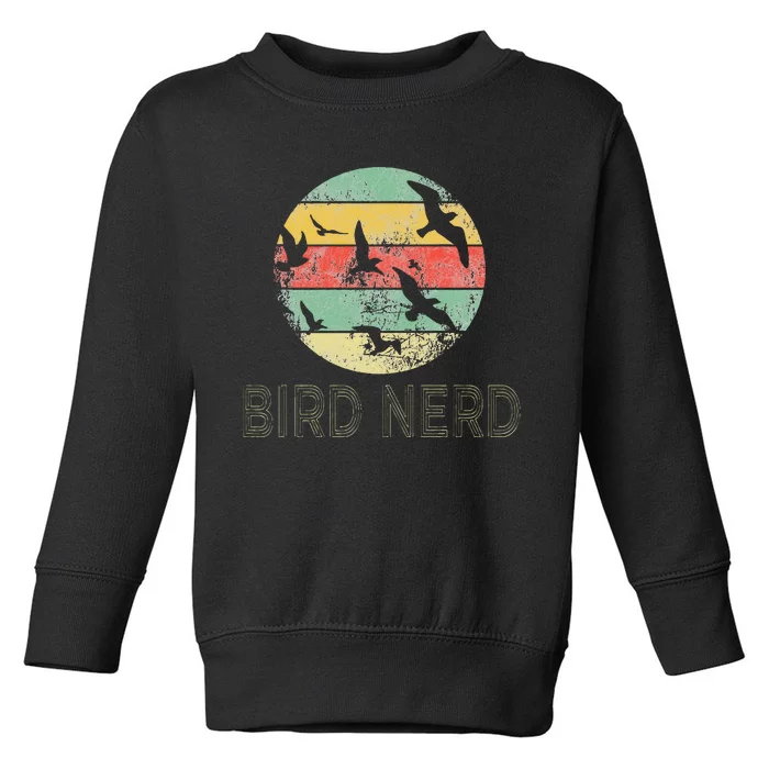 Retro Birding Bird Watching Nerd Funny Bird Watcher Toddler Sweatshirt