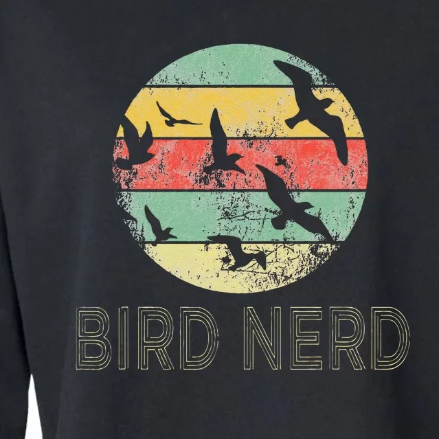 Retro Birding Bird Watching Nerd Funny Bird Watcher Cropped Pullover Crew