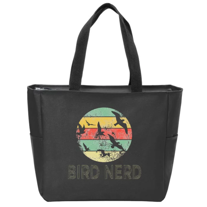 Retro Birding Bird Watching Nerd Funny Bird Watcher Zip Tote Bag