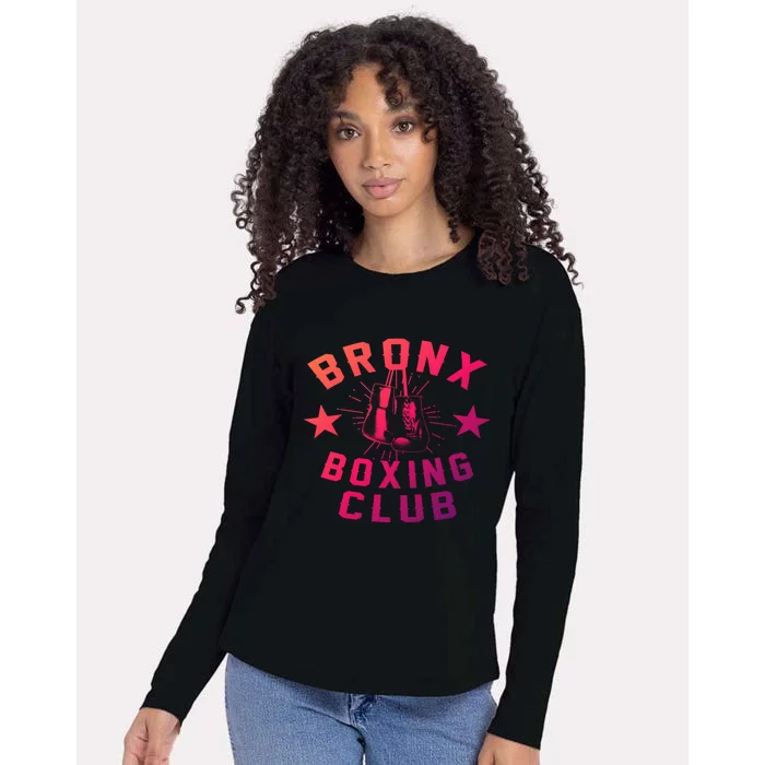 Retro Bronx Boxing Club Vintage Distressed Boxer Gift Womens Cotton Relaxed Long Sleeve T-Shirt