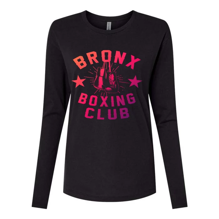 Retro Bronx Boxing Club Vintage Distressed Boxer Gift Womens Cotton Relaxed Long Sleeve T-Shirt