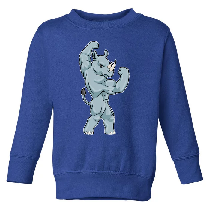 Rhino Bodybuilder Bodybuilding Sports Gift Toddler Sweatshirt