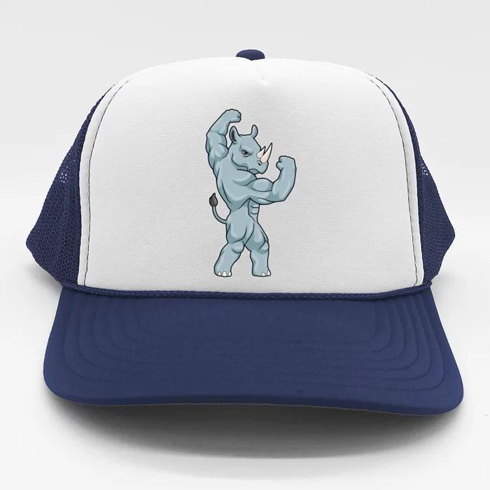 Rhino Bodybuilder Bodybuilding Sports Gift Trucker Hat