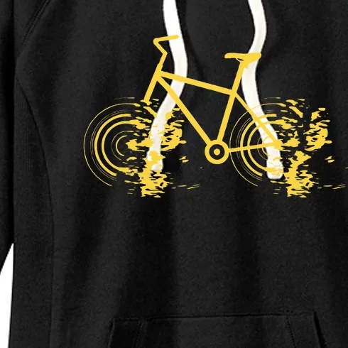 Riding Bike Bicycle Fast Cycling Road Silhouette Women's Fleece Hoodie