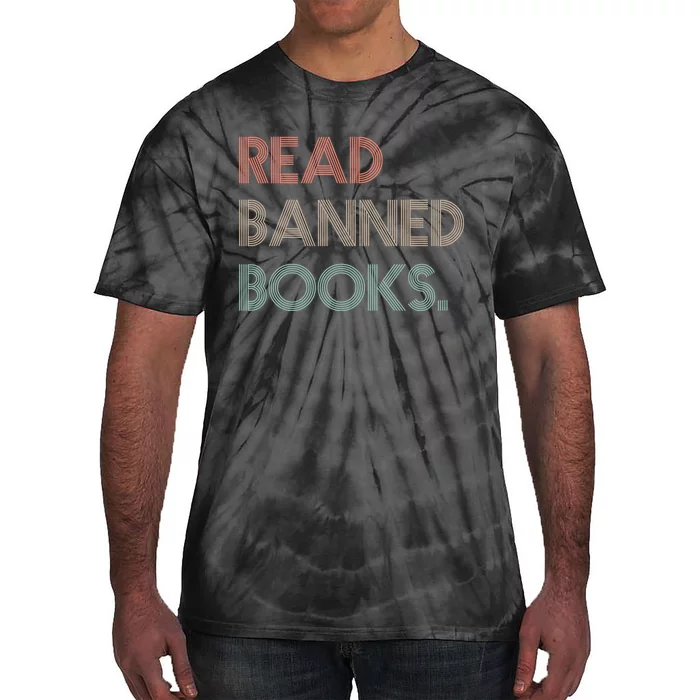 Read Banned Books Librarians Banned Books Week Retro Vintage Tie-Dye T-Shirt