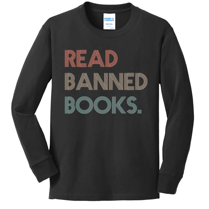 Read Banned Books Librarians Banned Books Week Retro Vintage Kids Long Sleeve Shirt