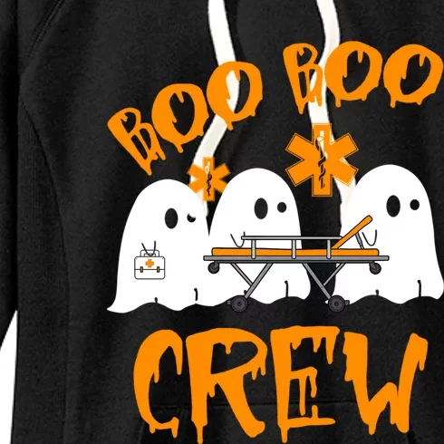 Retro Boo Boo Crew Halloween Nurse Ghost Paramedic Women's Fleece Hoodie