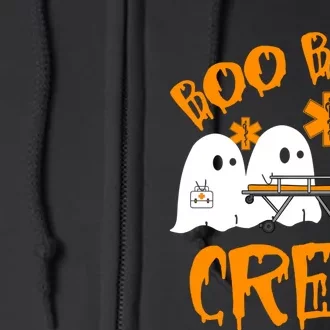 Retro Boo Boo Crew Halloween Nurse Ghost Paramedic Full Zip Hoodie