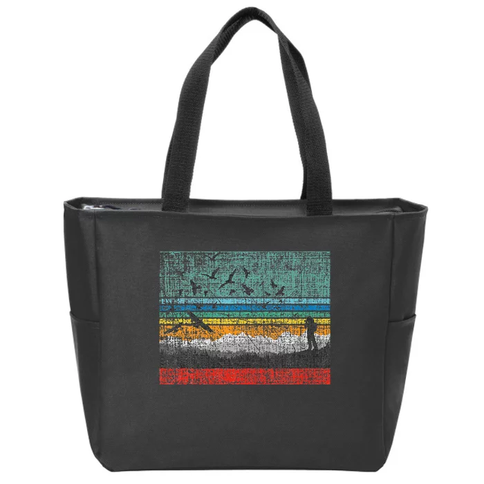 Retro Birding Bird Watching Bird Watcher Birder Zip Tote Bag