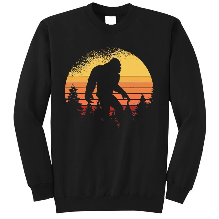 Retro Bigfoot Believer Silhouette Sasquatch Hide And Seek Tall Sweatshirt