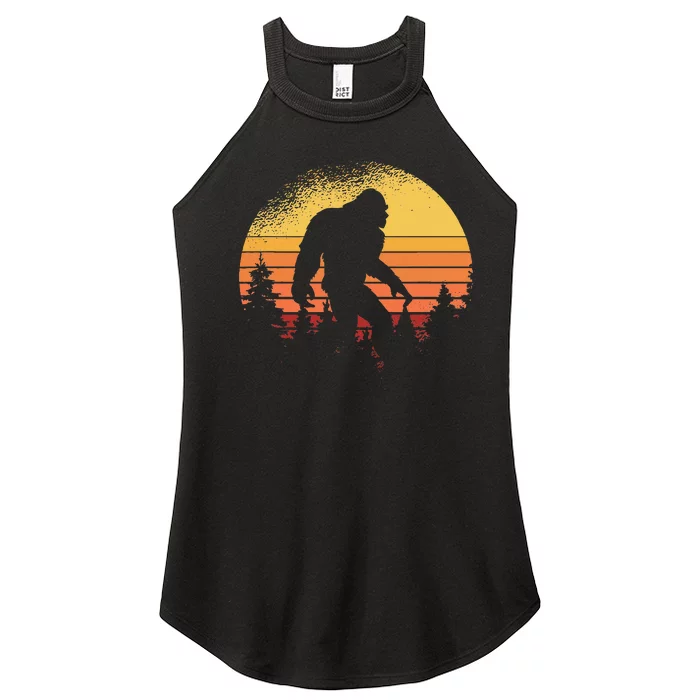 Retro Bigfoot Believer Silhouette Sasquatch Hide And Seek Women’s Perfect Tri Rocker Tank