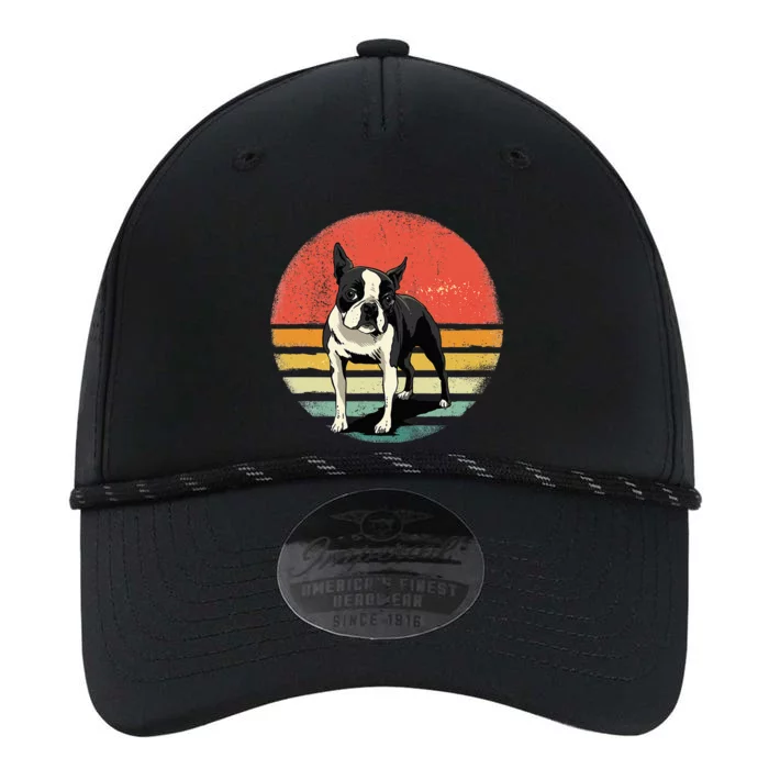 Retro Boston Bull Terrier Dog Puppy Boston Terrier Dad Mom Performance The Dyno Cap