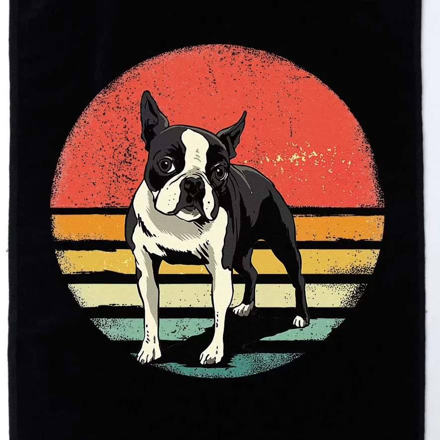 Retro Boston Bull Terrier Dog Puppy Boston Terrier Dad Mom Platinum Collection Golf Towel