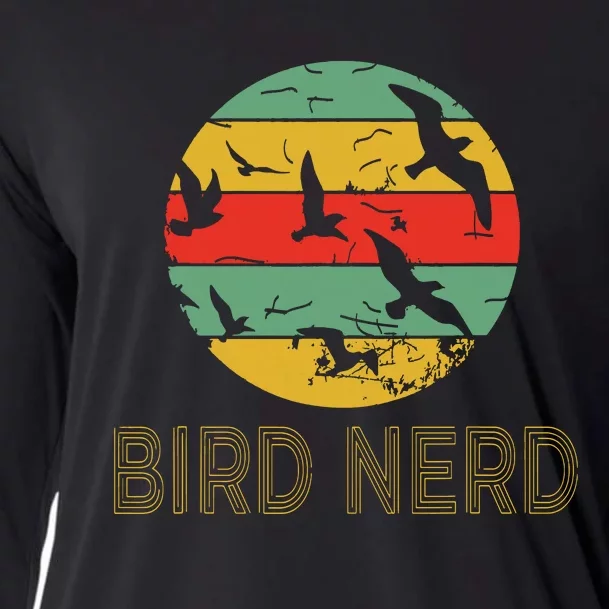 Retro Birding Bird Watching Nerd Funny Bird Watcher Cooling Performance Long Sleeve Crew