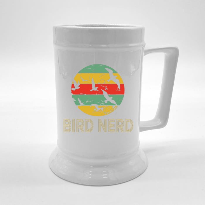 Retro Birding Bird Watching Nerd Funny Bird Watcher Front & Back Beer Stein