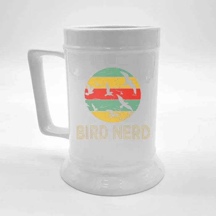 Retro Birding Bird Watching Nerd Funny Bird Watcher Front & Back Beer Stein