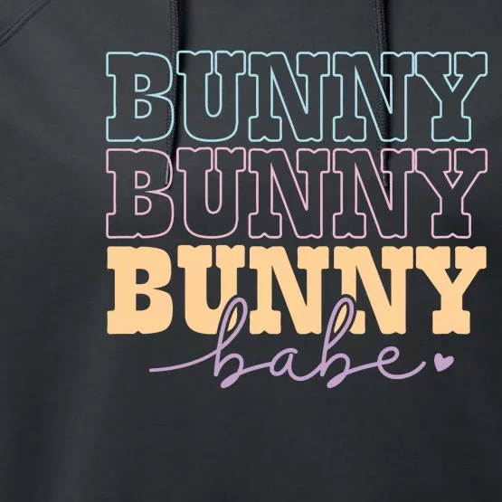 Retro Bunny Babe Easter Day Performance Fleece Hoodie